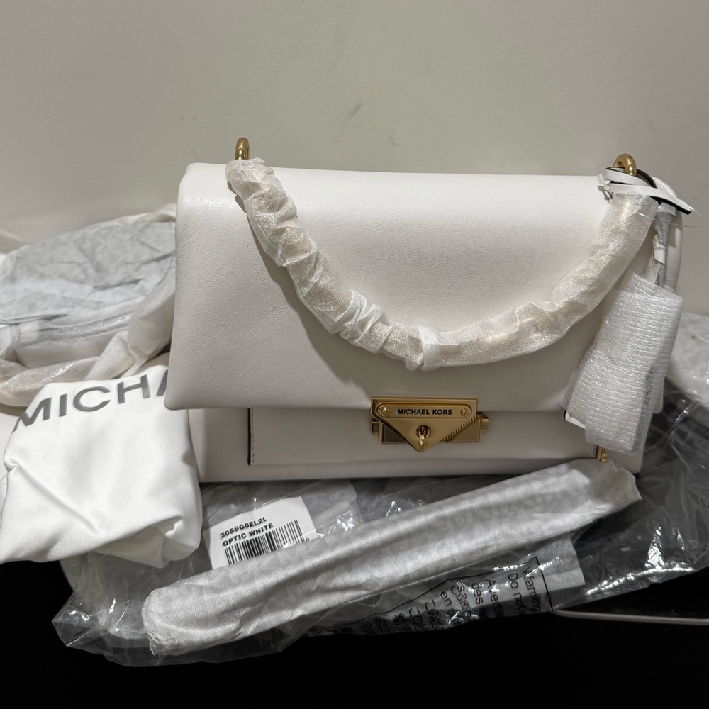 NTW Michael Kors CECE Medium shoulder bag white gold
